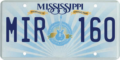 MS license plate MIR160