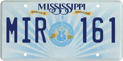 MS license plate MIR161