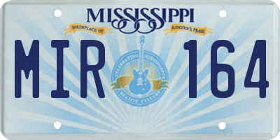 MS license plate MIR164