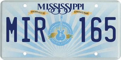 MS license plate MIR165