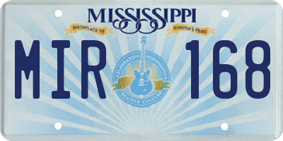 MS license plate MIR168