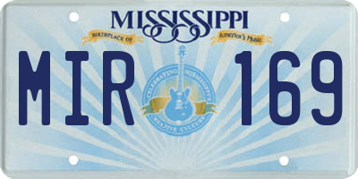 MS license plate MIR169