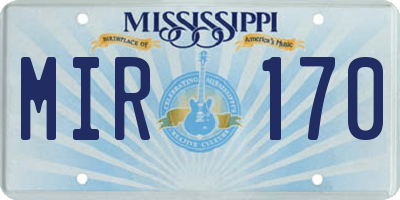 MS license plate MIR170