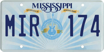 MS license plate MIR174