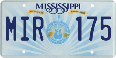 MS license plate MIR175
