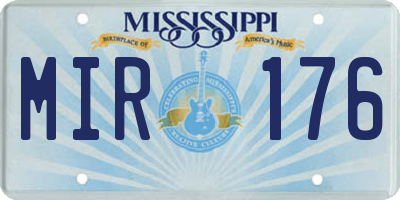 MS license plate MIR176
