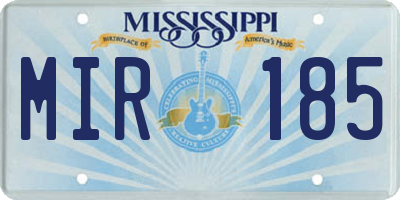 MS license plate MIR185