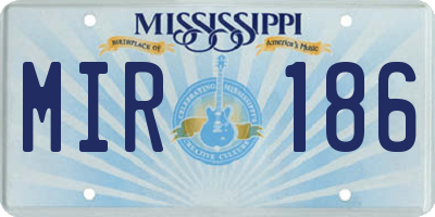 MS license plate MIR186