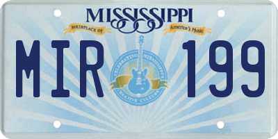 MS license plate MIR199