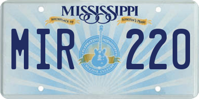 MS license plate MIR220