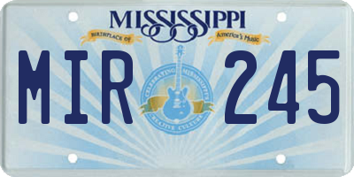 MS license plate MIR245