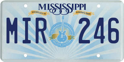 MS license plate MIR246