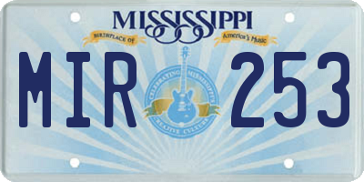 MS license plate MIR253
