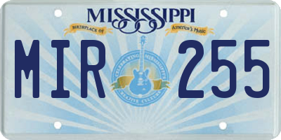 MS license plate MIR255