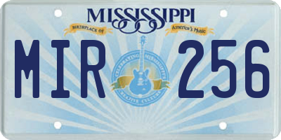 MS license plate MIR256