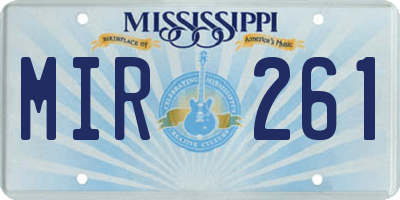 MS license plate MIR261