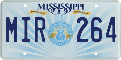 MS license plate MIR264