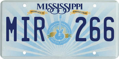 MS license plate MIR266