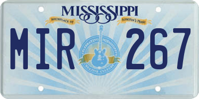 MS license plate MIR267