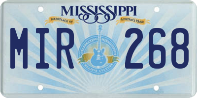 MS license plate MIR268