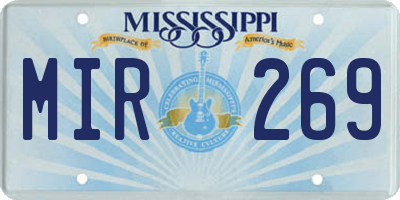 MS license plate MIR269