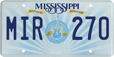 MS license plate MIR270