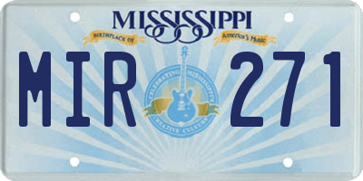 MS license plate MIR271