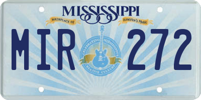 MS license plate MIR272