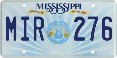 MS license plate MIR276
