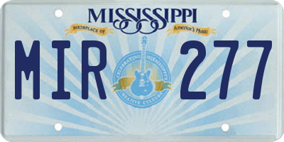 MS license plate MIR277