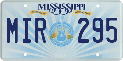 MS license plate MIR295