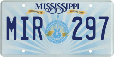 MS license plate MIR297