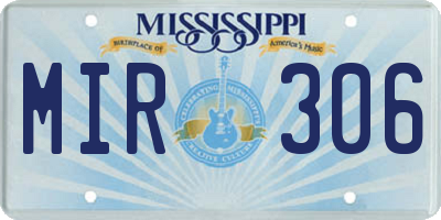 MS license plate MIR306