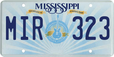 MS license plate MIR323