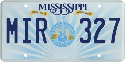 MS license plate MIR327
