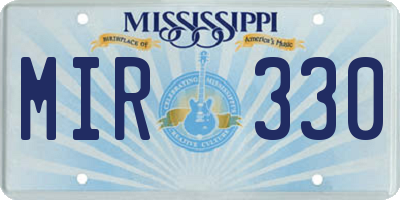 MS license plate MIR330
