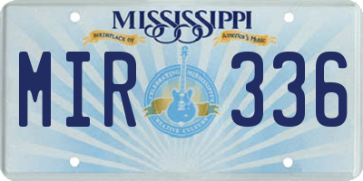 MS license plate MIR336