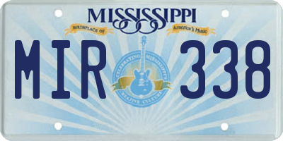 MS license plate MIR338