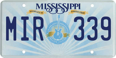 MS license plate MIR339