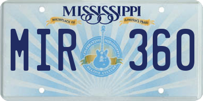 MS license plate MIR360