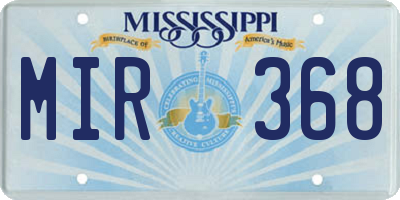 MS license plate MIR368