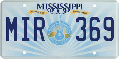MS license plate MIR369