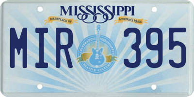 MS license plate MIR395