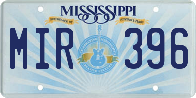 MS license plate MIR396