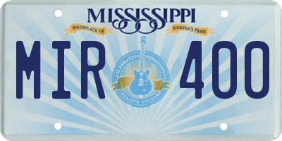 MS license plate MIR400
