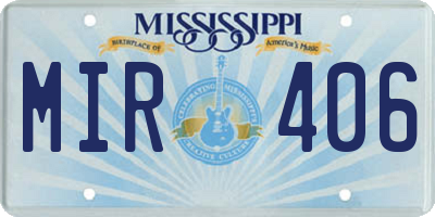 MS license plate MIR406