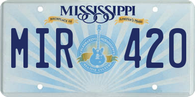 MS license plate MIR420
