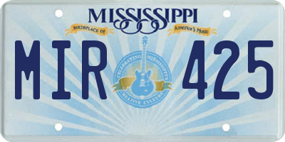 MS license plate MIR425