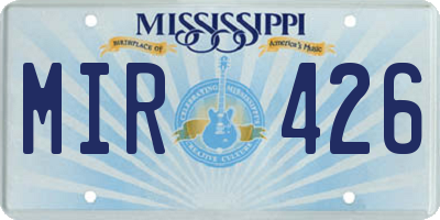 MS license plate MIR426