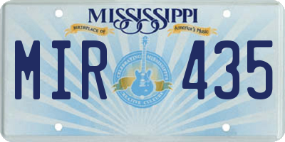 MS license plate MIR435